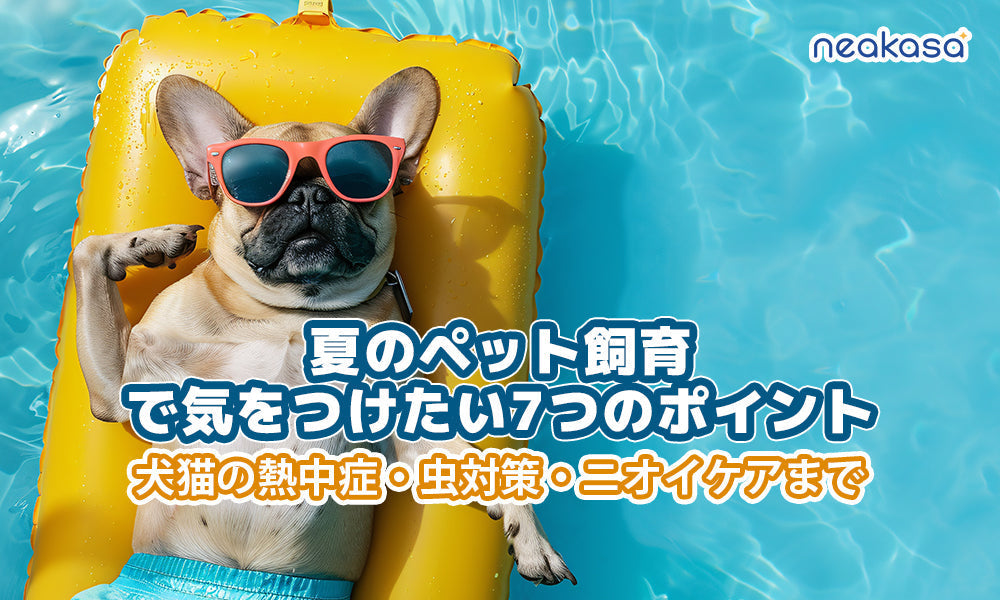 【7月の完全ガイド】夏のペット飼育で気をつけたい7つのポイント｜犬猫の熱中症・虫対策・ニオイケアまで
