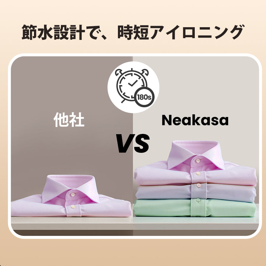 吸着 衣類スチーマー 片手で伸ばし やけど防止スチーム簡単 Neakasa