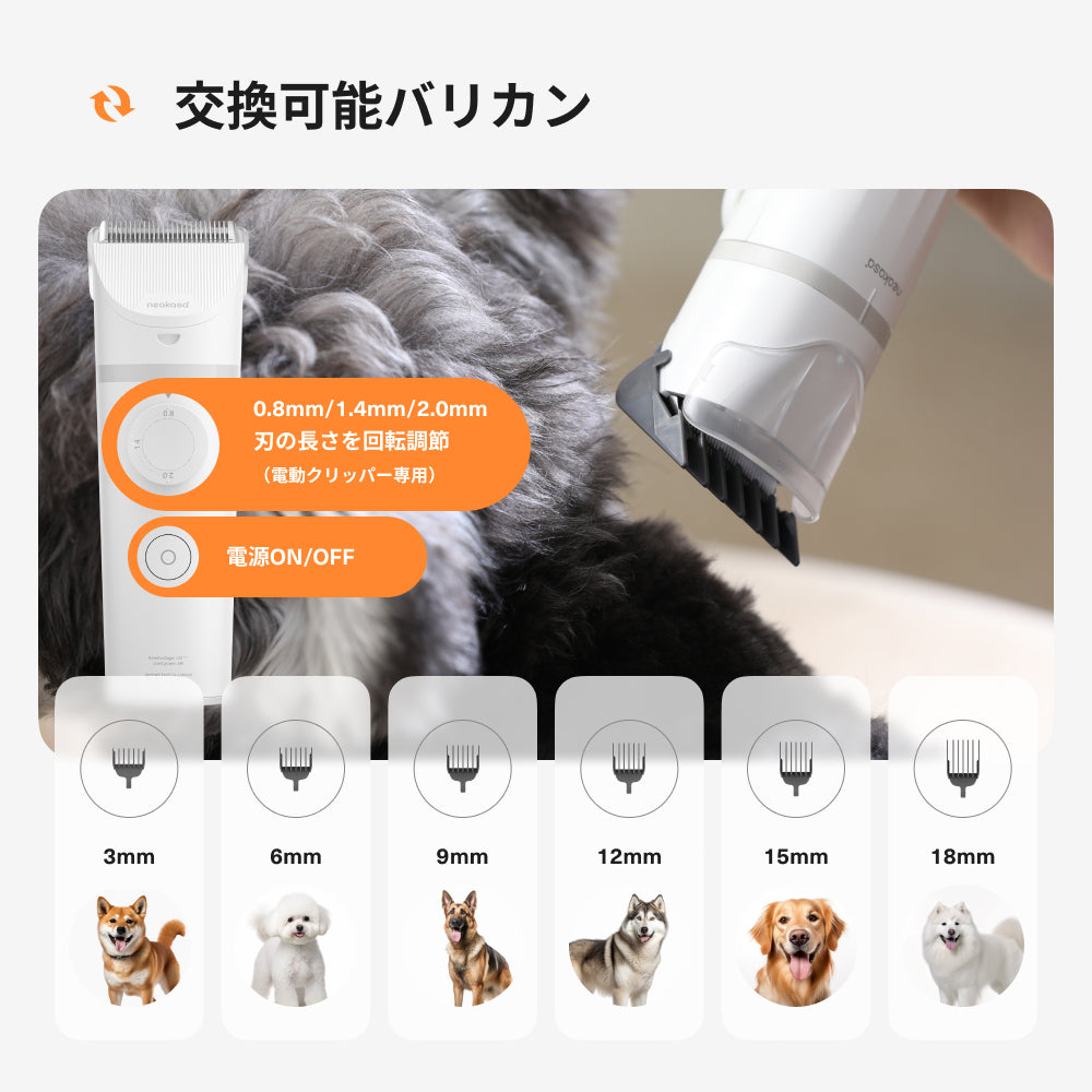 Neakasa S1 Pro 7in1 バリカン付きペットグルーミングセット 多機能ペット掃除機
